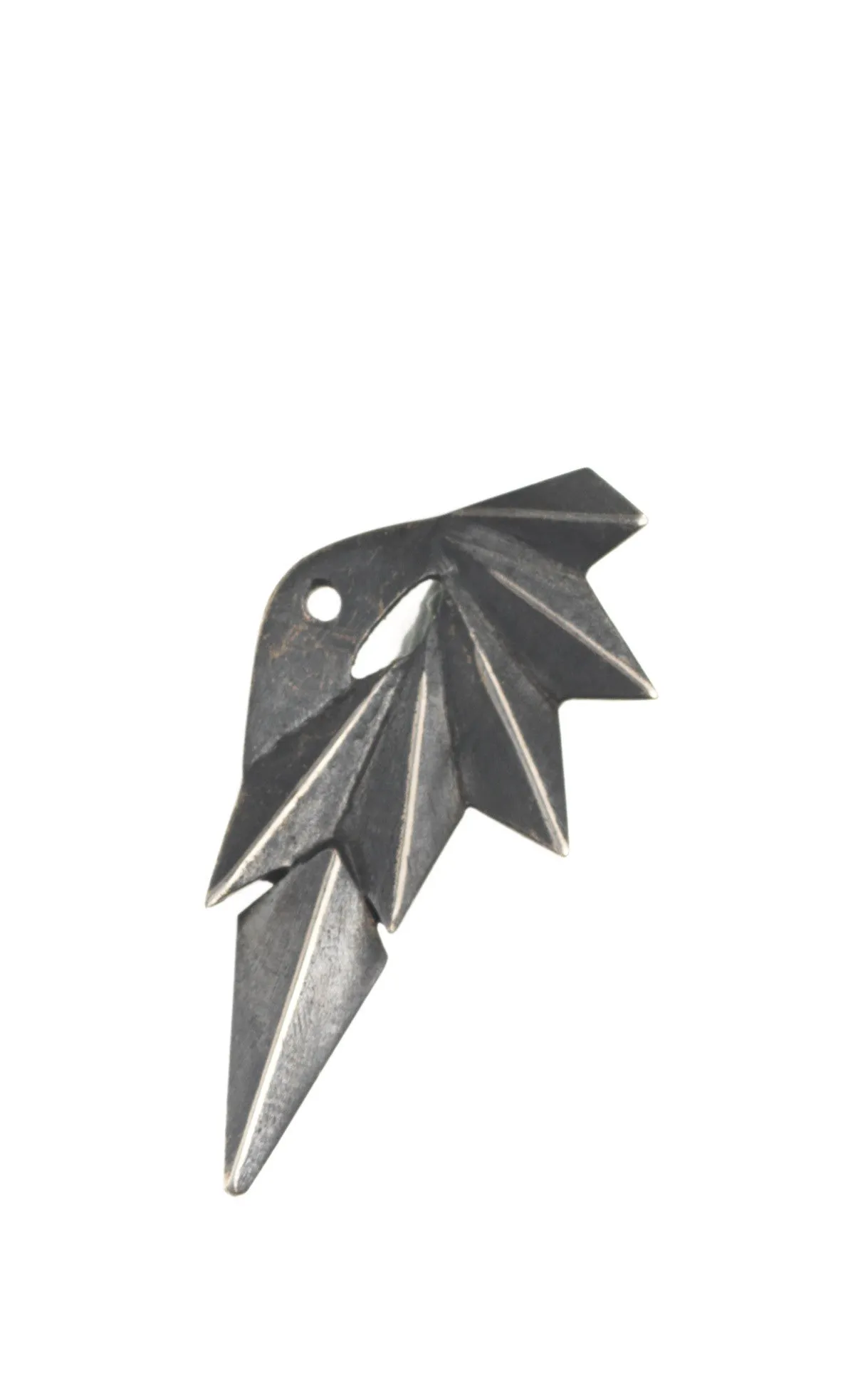 Maria Black Jewellery Wing Reverse Earring, Oxidized Silver