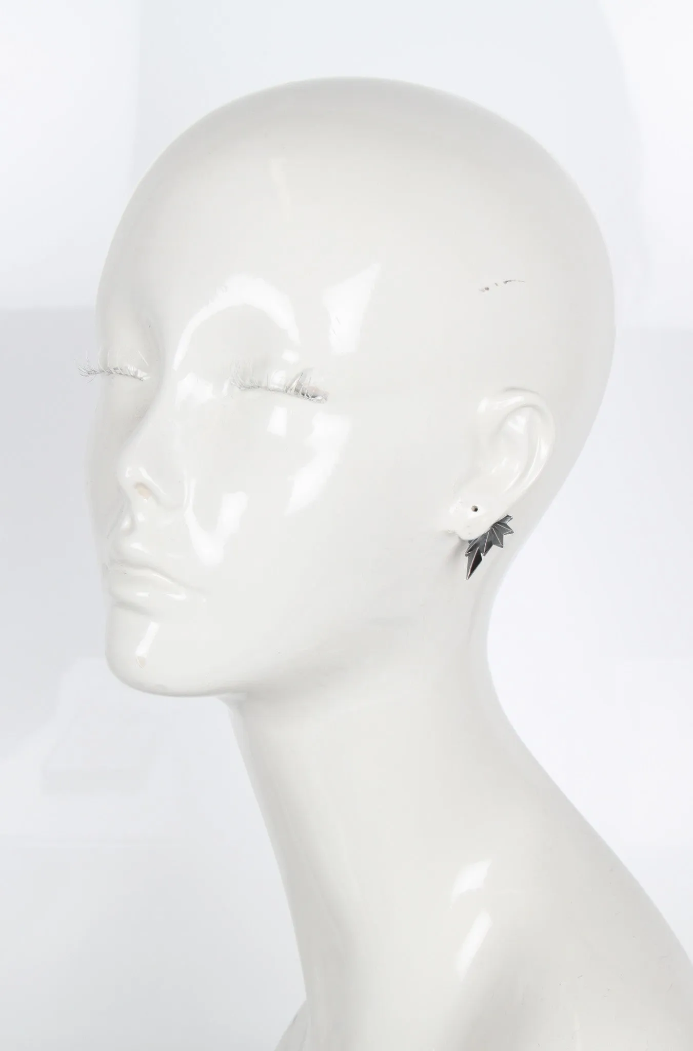 Maria Black Jewellery Wing Reverse Earring, Oxidized Silver