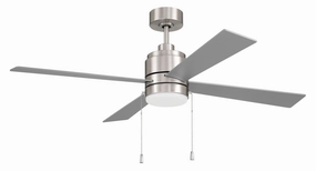 McCoy 52 4 Blade with Pull Chains 52"Ceiling Fan Brushed Polished Nickel affordable medium fans for summer