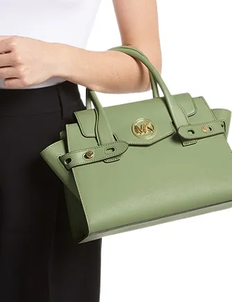 Michael Michael Kors Carmen Medium Faux Leather Belted Satchel Michael Kors Bags