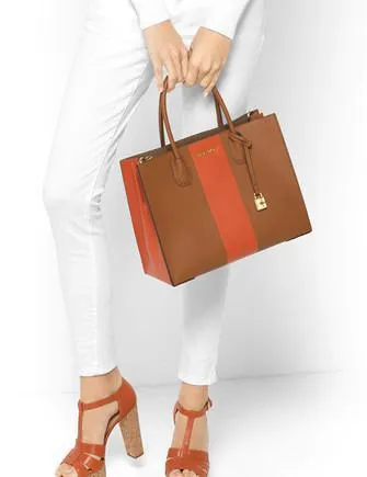 Michael Michael Kors Center Stripe Mercer Large Convertible Tote Michael Kors Bags