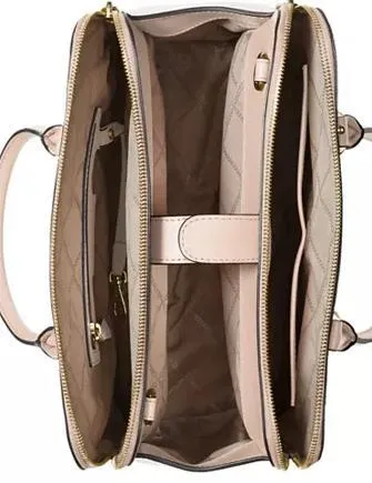 Michael Michael Kors Houston Double Zip Crossgrain Leather Satchel Michael Kors Bags