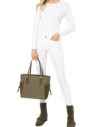 Michael Michael Kors Jacquard Signature Voyager East West Tote Michael Kors Bags