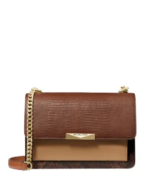 Michael Michael Kors Jade Large Gusset Leather Shoulder Bag Michael Kors Bags