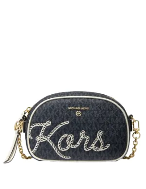 Michael Michael Kors Jet Set Charm Signature Oval Camera Crossbody Michael Kors Bags