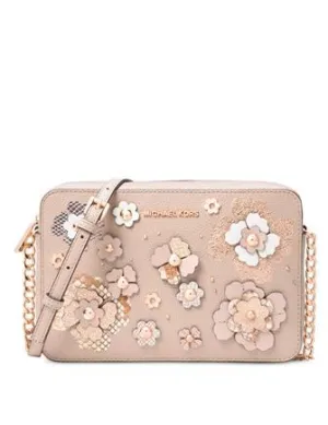 Michael Michael Kors Large Jet Set Floral Embellished Crossbody Michael Kors Bags