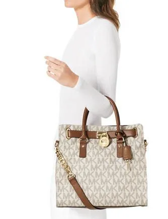 Michael Michael Kors Large NS Signature Hamilton Saffiano Satchel Michael Kors Bags