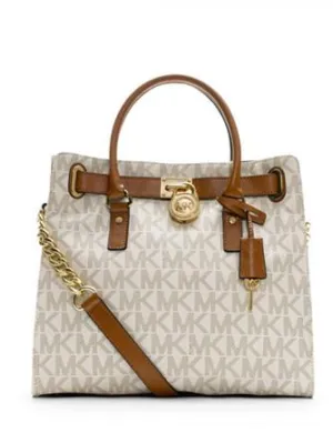 Michael Michael Kors Large NS Signature Hamilton Saffiano Satchel Michael Kors Bags