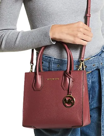 Michael Michael Kors Mercer Medium Pebbled Leather Crossbody Bag Michael Kors Bags