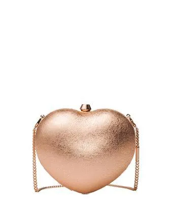 Michael Michael Kors Pearlized Small Heart Box Clutch Michael Kors Bags
