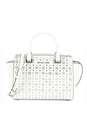 Michael Michael Kors Perforated Floral Medium Selma Satchel Michael Kors Bags