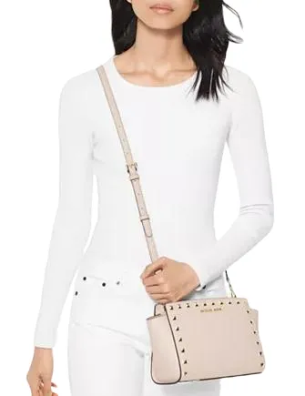 Michael Michael Kors Selma Medium Studded Saffiano Messenger Michael Kors Bags