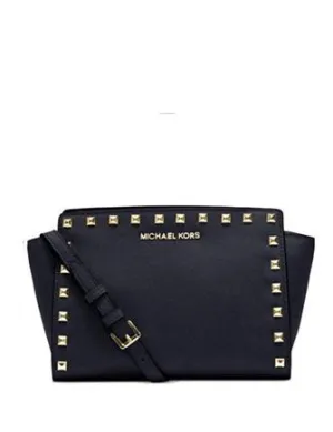 Michael Michael Kors Selma Medium Studded Saffiano Messenger Michael Kors Bags