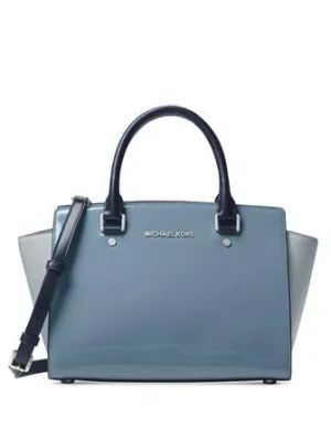Michael Michael Kors Selma Medium Top Zip Patent Leather Satchel Michael Kors Bags