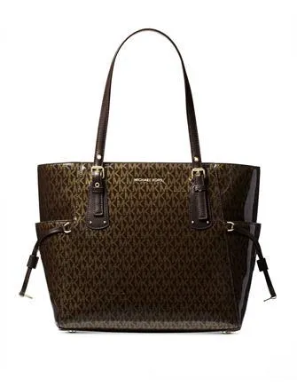 Michael Michael Kors Signature Glossy Voyager East West Tote Michael Kors Bags