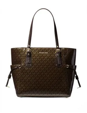 Michael Michael Kors Signature Glossy Voyager East West Tote Michael Kors Bags
