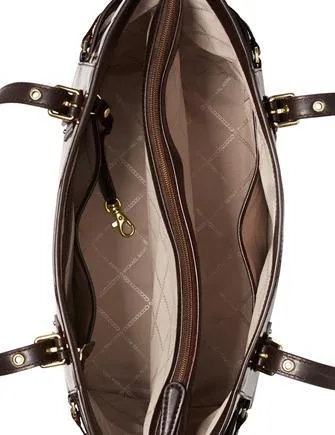 Michael Michael Kors Signature Glossy Voyager East West Tote Michael Kors Bags