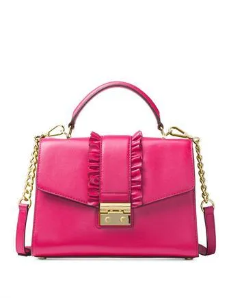 Michael Michael Kors Sloan Medium Ruffle Top Handle Satchel Michael Kors Bags
