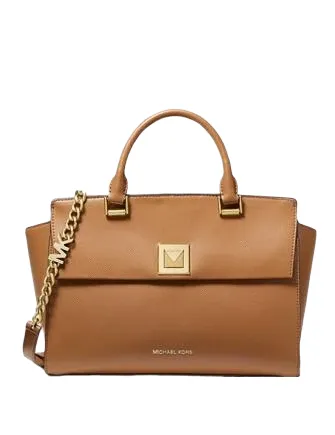 Michael Michael Kors Sylvia Medium Crossgrain Leather Satchel Michael Kors Bags