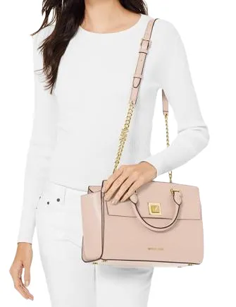 Michael Michael Kors Sylvia Medium Crossgrain Leather Satchel Michael Kors Bags
