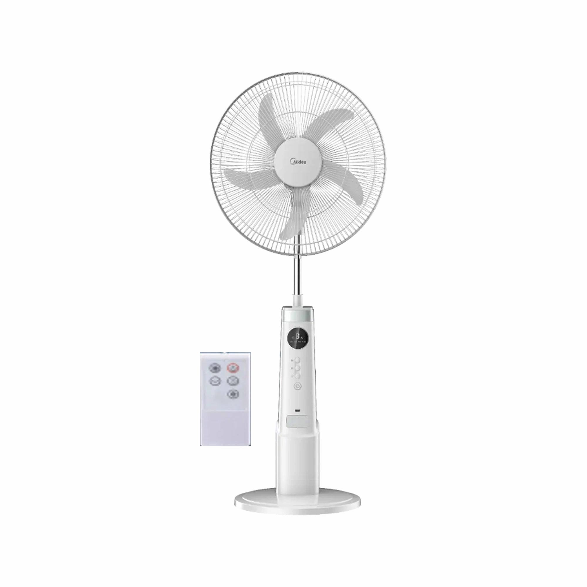 Midea Battery Rechargeable Stand Fan White