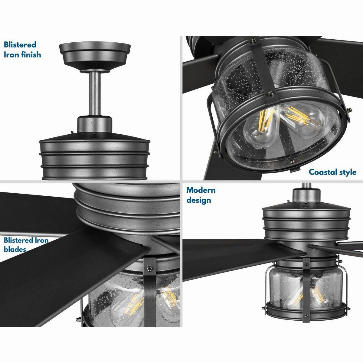 Midvale 56"Ceiling Fan Blistered Iron