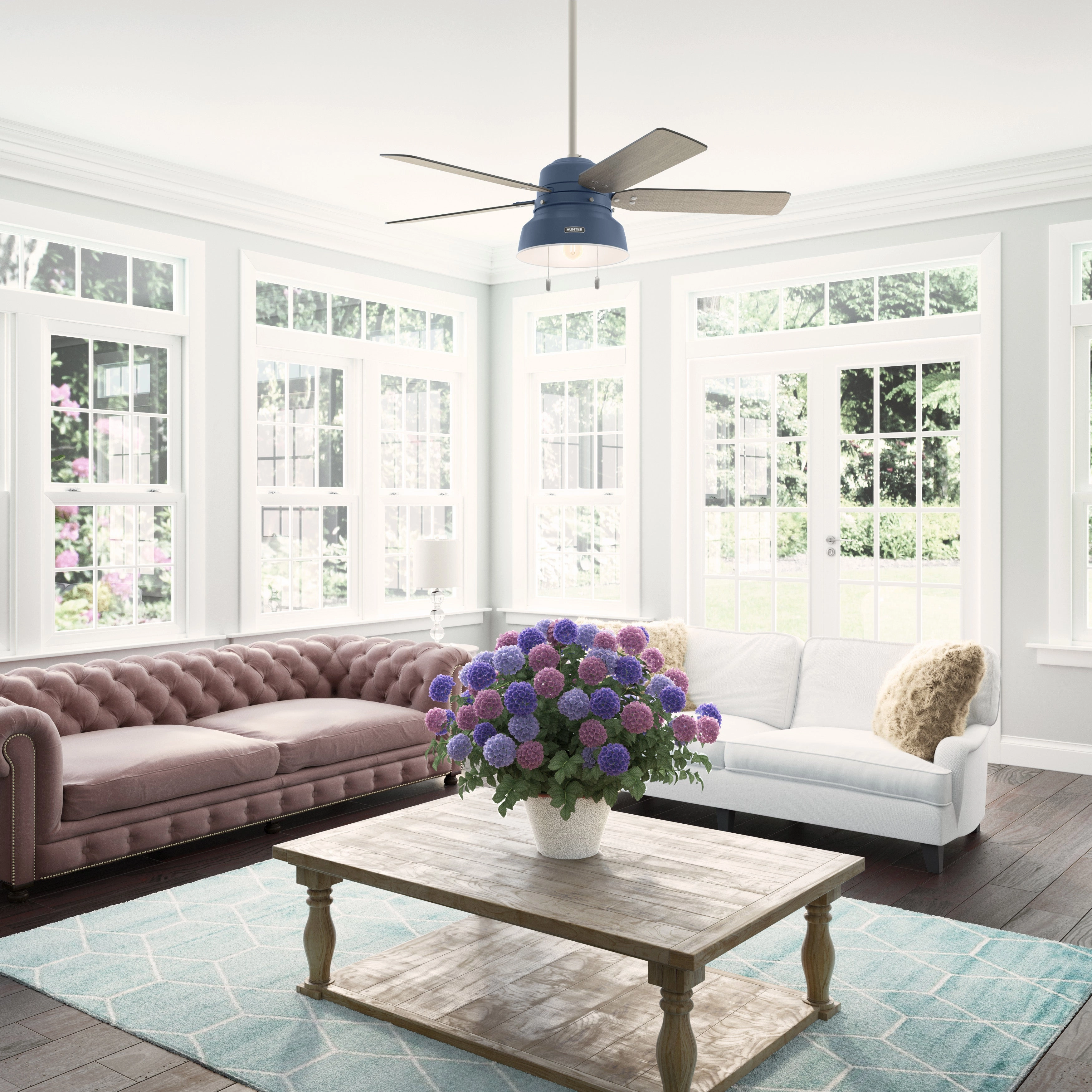 Mill Valley 52"Ceiling Fan Indigo Blue