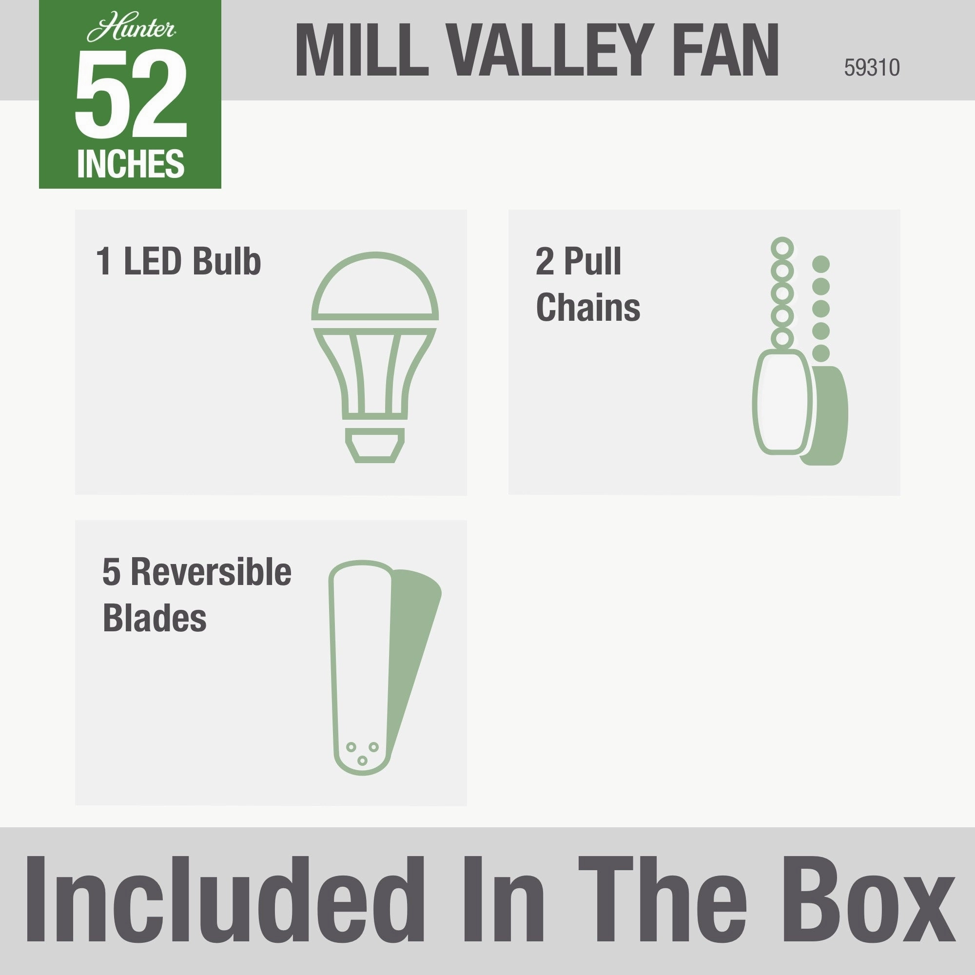 Mill Valley 52"Ceiling Fan Matte Black