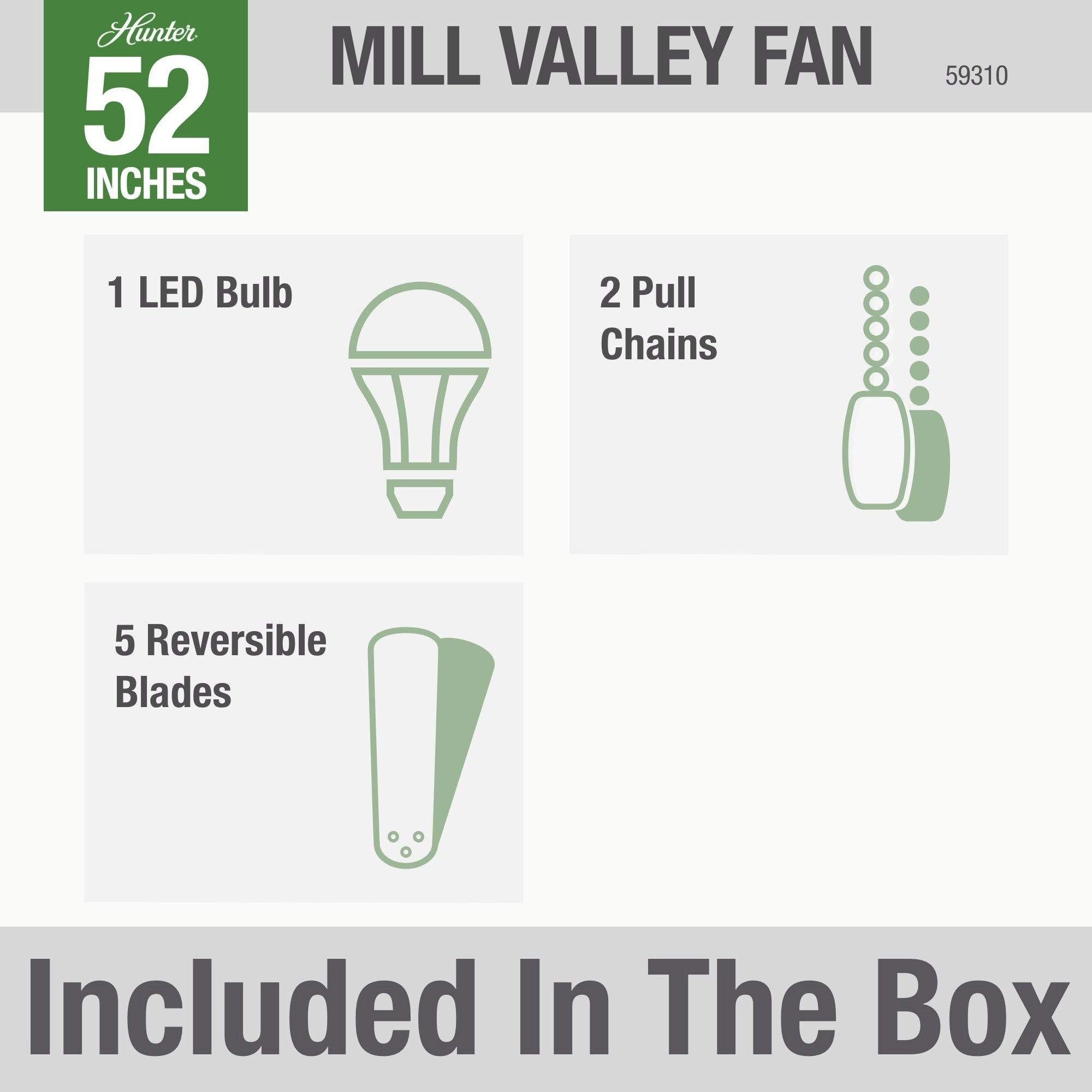 Mill Valley 52"Ceiling Fan Matte Black