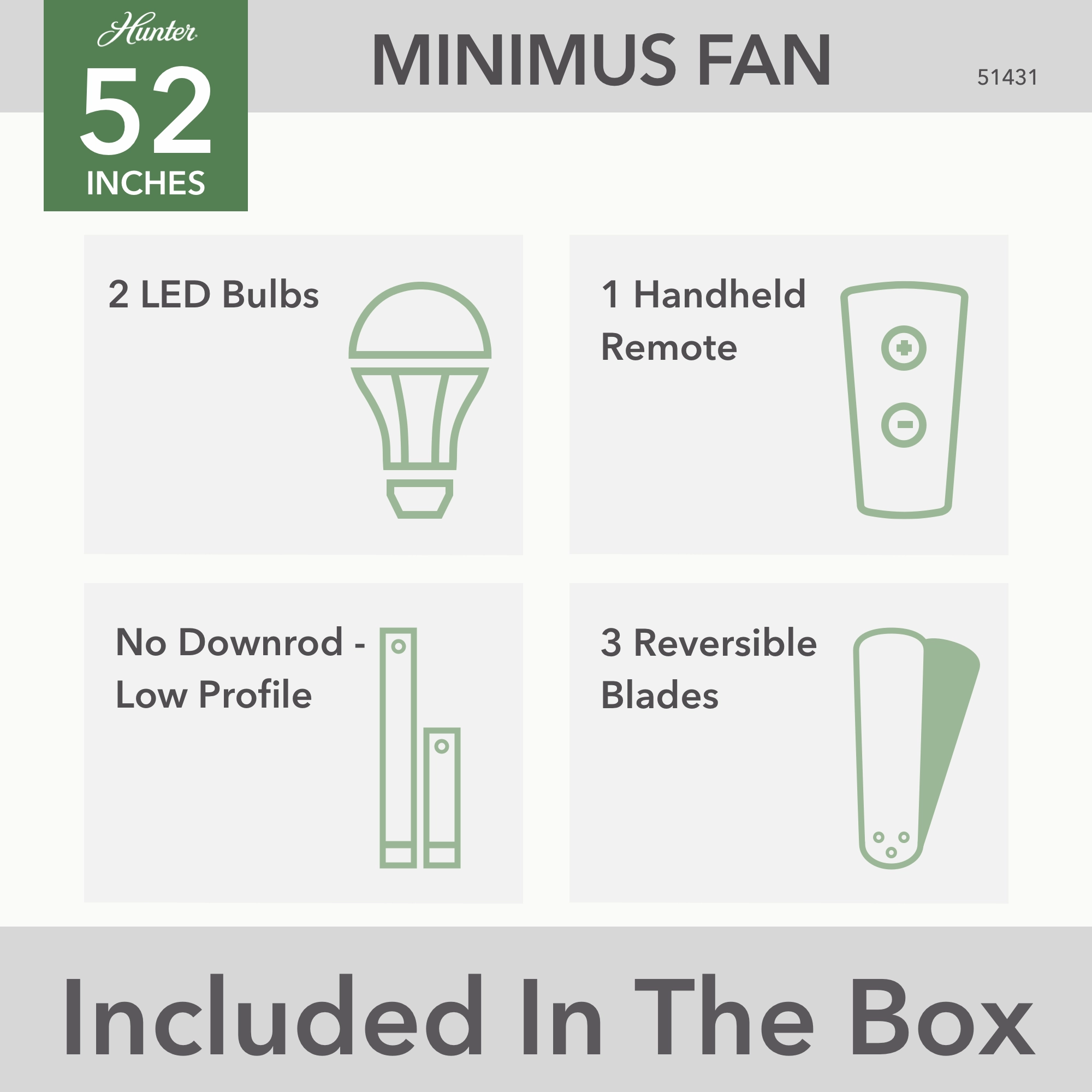 Minimus 52"Ceiling Fan Brushed Nickel