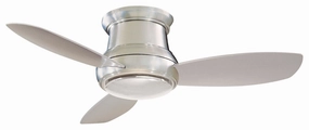 Minka Aire Concept II LED Flushmount Ceiling Fan with Dimmable 14W LED light and Handheld Remote Control Modern ceiling fan for home cooling