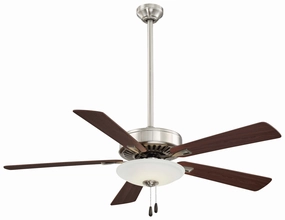 Minka Aire Contractor 52" Ceiling Fan With 26W Dimmable LED Light and Remote Control quiet indoor fans for bedrooms and offices