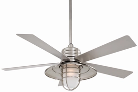 Minka Aire Rainman 54" Outdoor Ceiling Fan with LED Light and Wall Control quiet indoor fans for bedrooms and offices