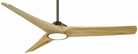 Minka Aire Timber DC Ceiling Fan with 26W LED Dimmable Light and Remote Control quiet indoor fans for bedrooms and offices