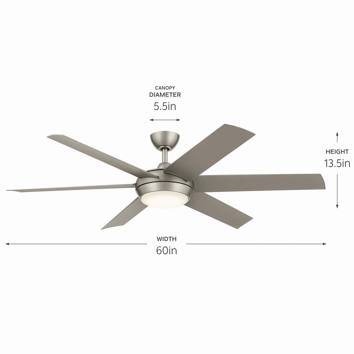 Mint 60"Ceiling Fan Brushed Nickel