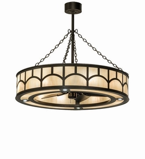 Mission 12 Light Chandel-Air decorative fandeliers with lights