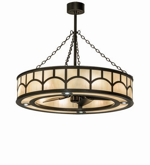 Mission 12 Light Chandel-Air decorative fandeliers with lights