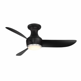 Modern Forms Fan Corona Smart Outdoor DC Flushmount Ceiling Fan with 19.5W CCT LED and Remote compact indoor fans for apartment use
