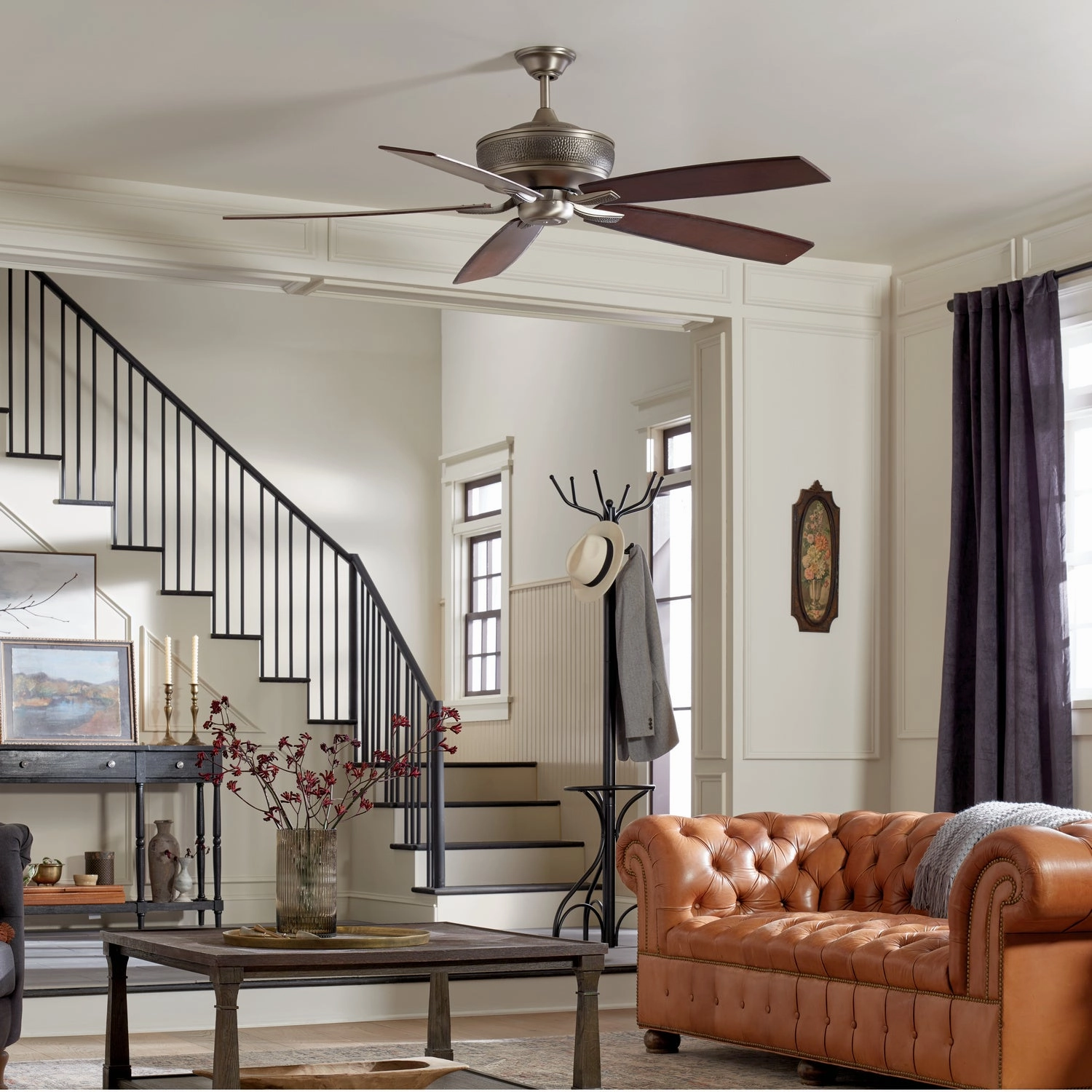 Monarch 70"Ceiling Fan Burnished Antique Pewter