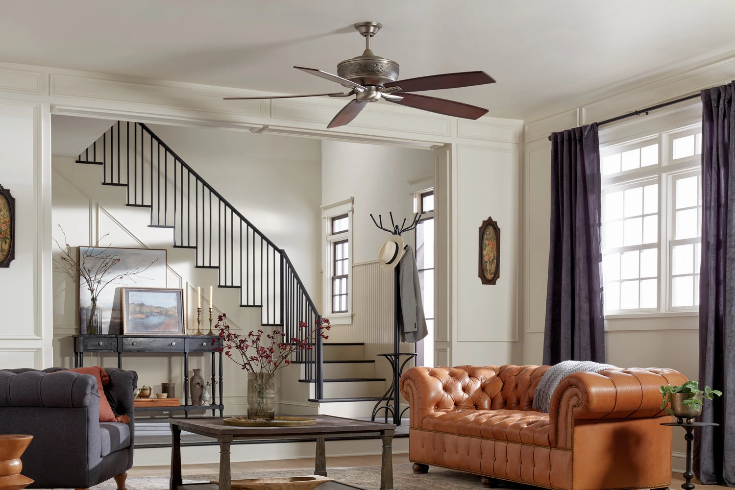 Monarch 70"Ceiling Fan Burnished Antique Pewter