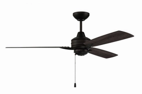 Moto Indoor/Outdoor 52" Ceiling Fan in Flat Black low-noise indoor fans for peaceful settings