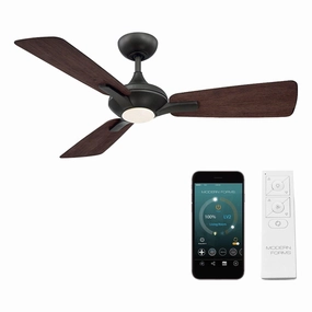 Mykonos 3 Indoor/Outdoor 3-Blade 52" Smart Ceiling Fan with LED Light Kit and Remote Control quiet ceiling fans with remote control