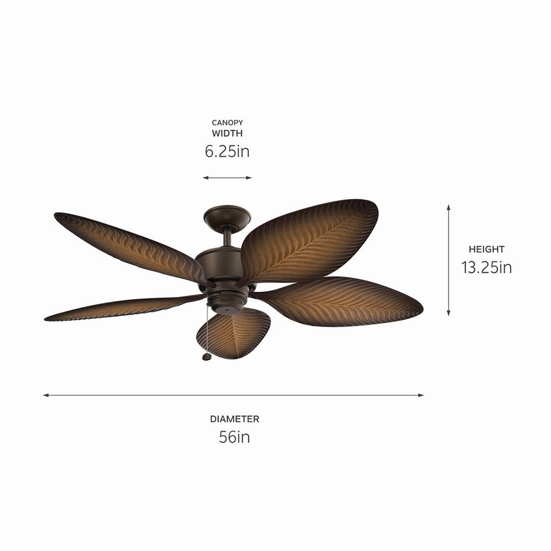 Nani 56"Ceiling Fan Satin Natural Bronze
