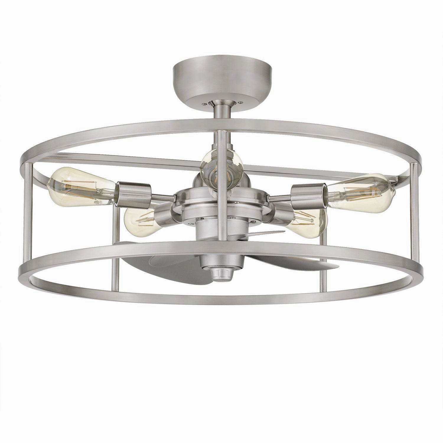 New Harbor Five Light Fandelier Brushed Nickel
