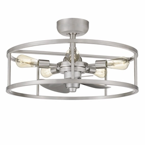 New Harbor Five Light Fandelier Brushed Nickel decorative fandeliers with lights
