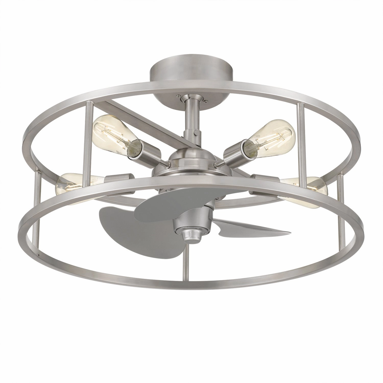 New Harbor Five Light Fandelier Brushed Nickel