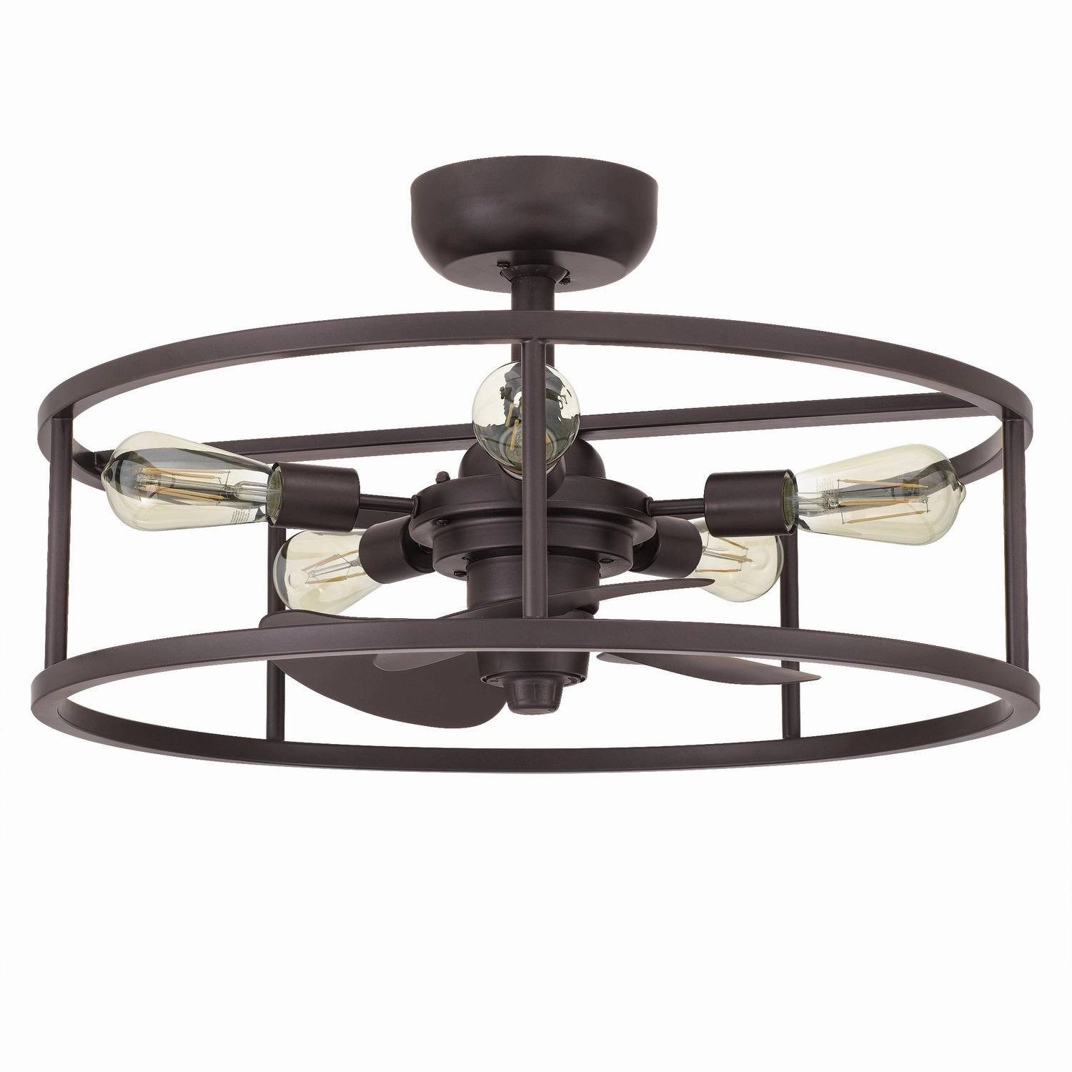 New Harbor Five Light Fandelier Western Bronze