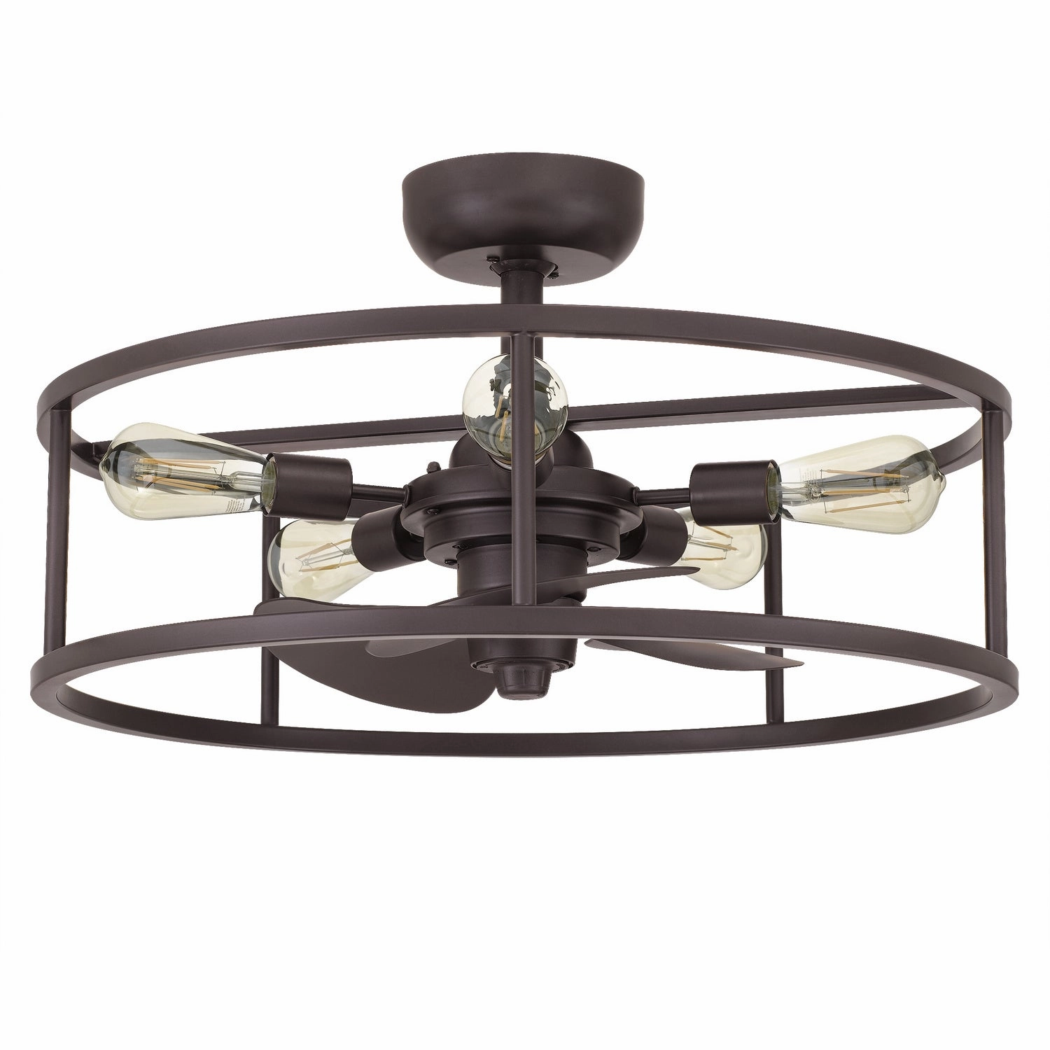 New Harbor Five Light Fandelier Western Bronze