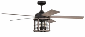 Nicolas 56"Ceiling Fan Flat Black/Light Wenge home cooling fans in medium size