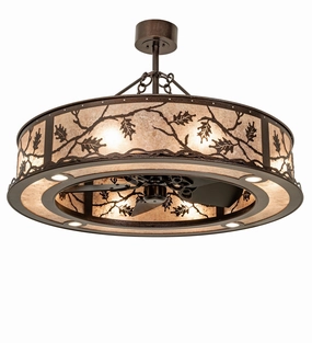 Oak Leaf 12 Light Chandel-Air Copper Vein large electric fans for spacious rooms